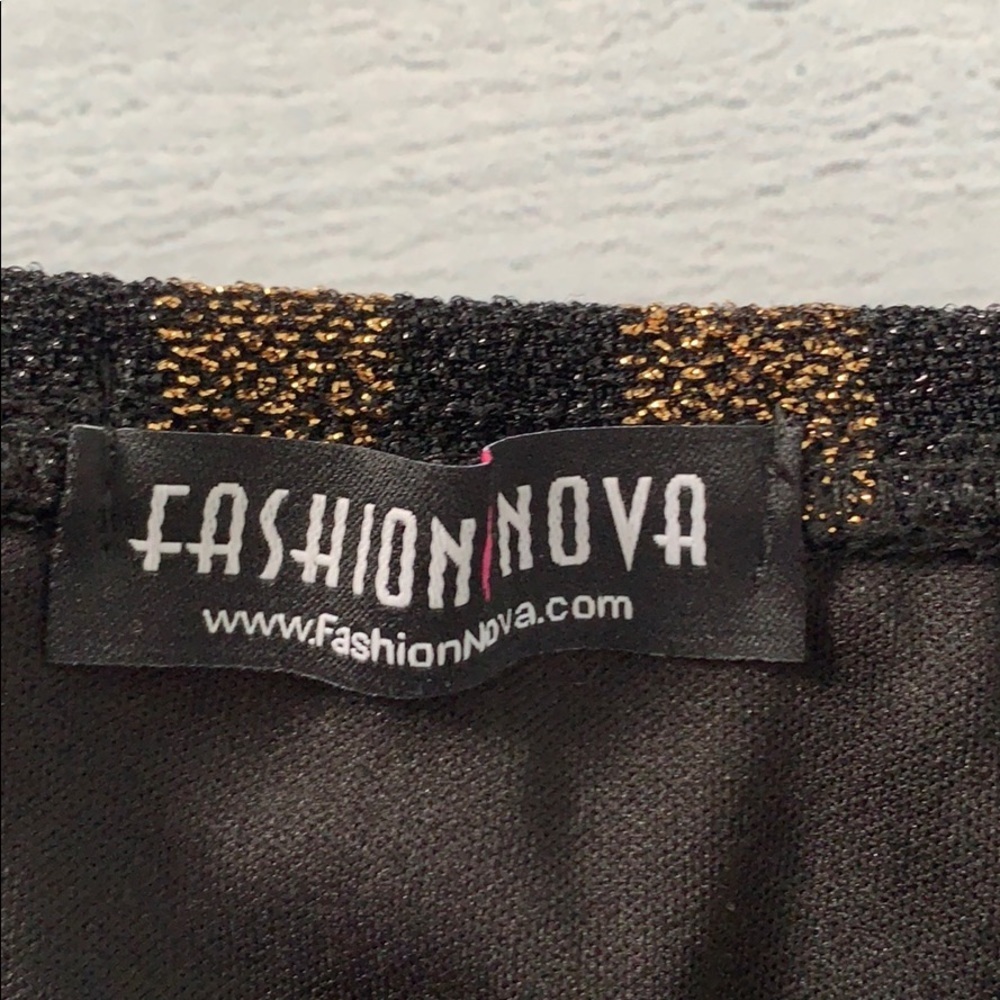 Fashion Nova Black & Gold 3-Piece Striped Set XS - Picture 6 of 9